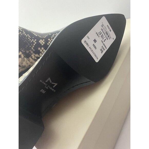 Marc Fisher Ltd Black White Snake Print Yale Chelsea Booties Boots Sz 8 NEW $199 - Picture 11 of 11